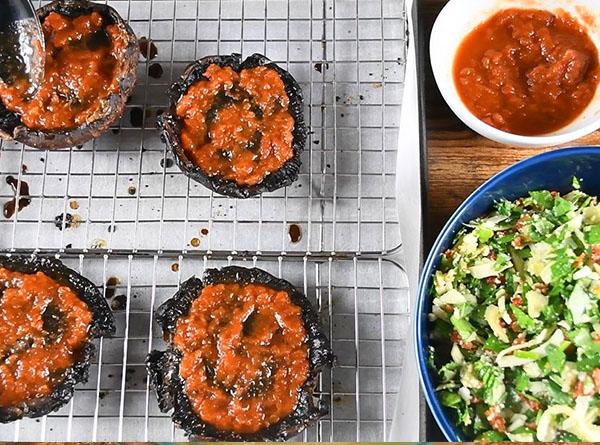 Portobello Mushroom Pizzas with Arugula Salad - Step 5